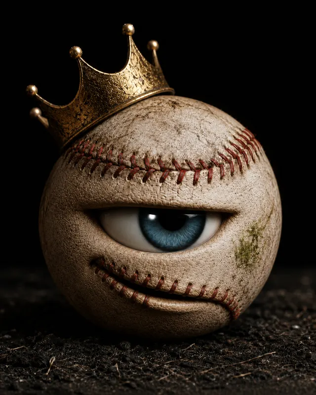 The King, TetherKing's crowned baseball, sizing you up